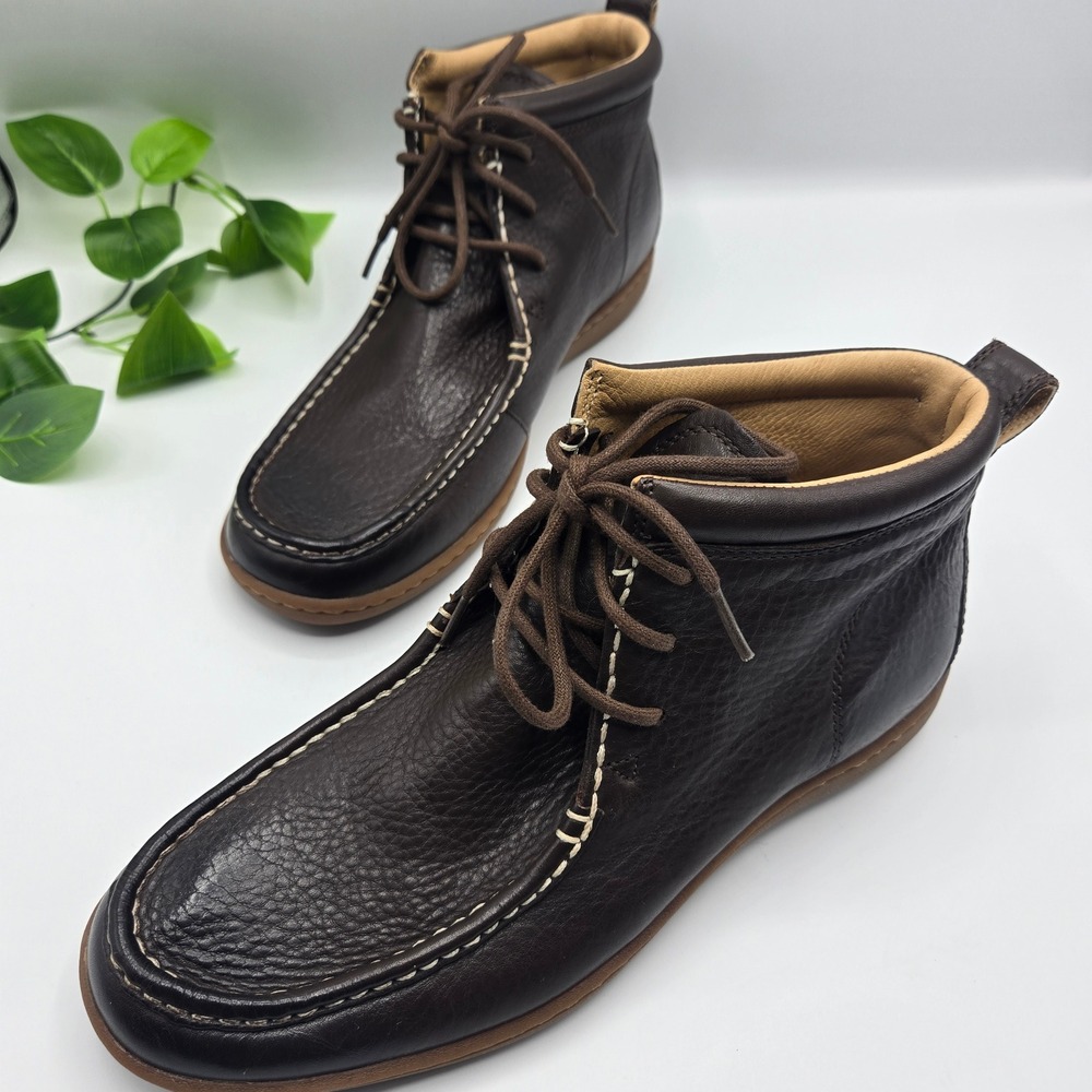 UGG Leighton Chukka Boots Mens Dark Brown Pebbled Leather Sheepskin 9.5